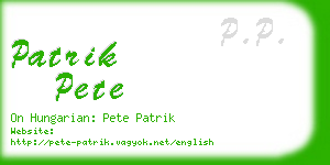 patrik pete business card